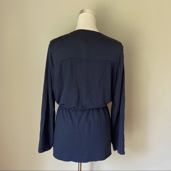 Zenergy by Chico’s Navy Blue Tie Waist Cardigan Size L (12) - Picture 2 of 5